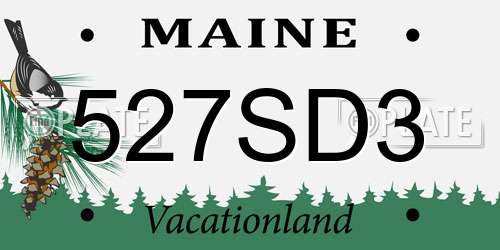 527SD3 Maine License Plate