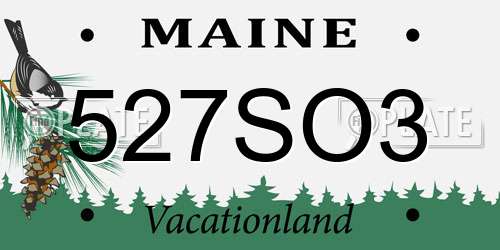 527SO3 Maine License Plate