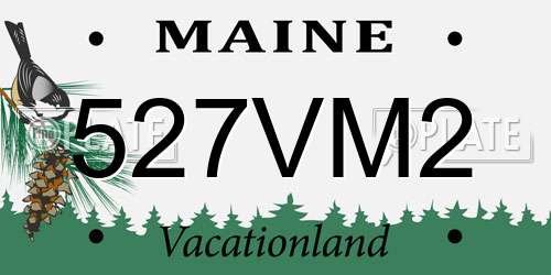 527VM2 Maine License Plate