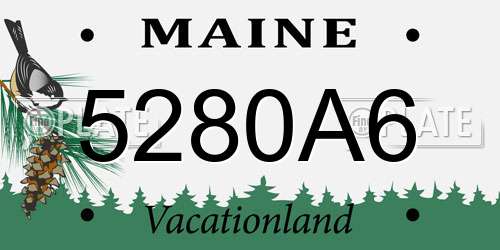 5280A6 Maine License Plate