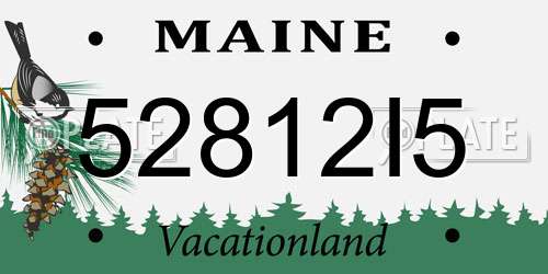 52812I5 Maine License Plate