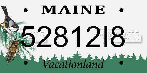 52812I8 Maine License Plate