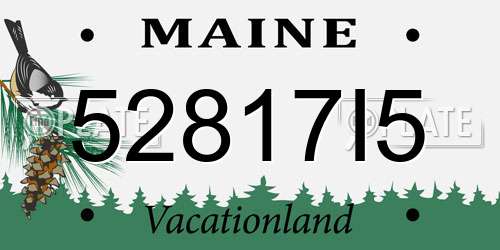 52817I5 Maine License Plate