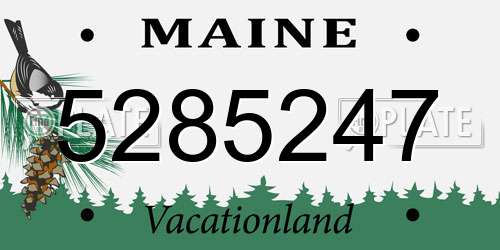 5285247 Maine License Plate