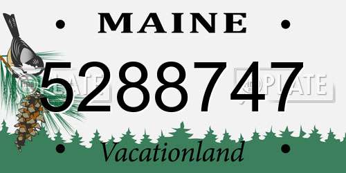 5288747 Maine License Plate