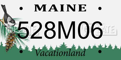 528M06 Maine License Plate