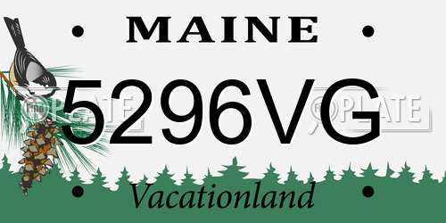 5296VG Maine License Plate