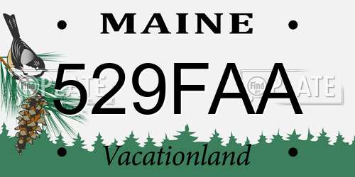 529FAA Maine License Plate