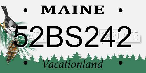 52BS242 Maine License Plate
