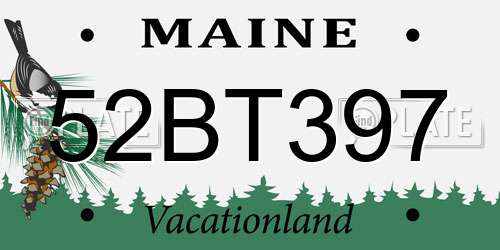 52BT397 Maine License Plate