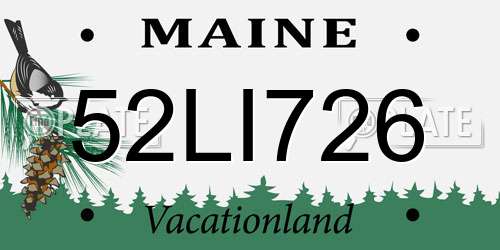 52LI726 Maine License Plate