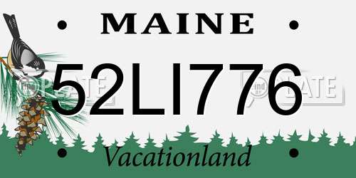 52LI776 Maine License Plate