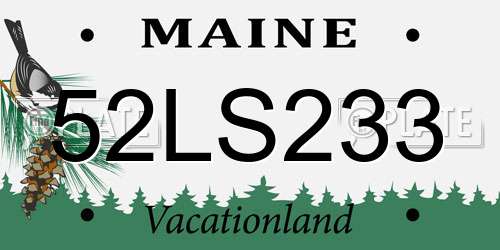 52LS233 Maine License Plate