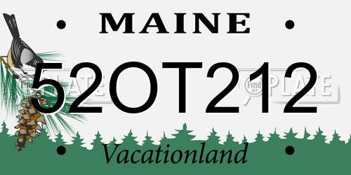 52OT212 Maine License Plate