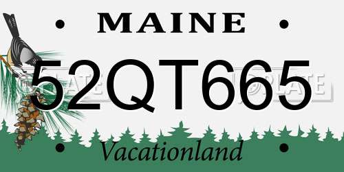 52QT665 Maine License Plate