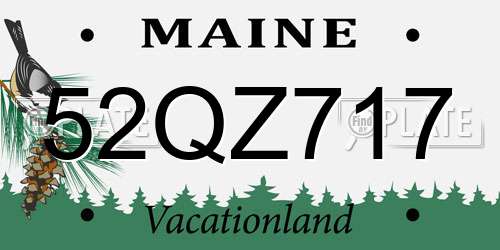 52QZ717 Maine License Plate