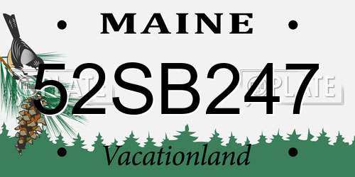 52SB247 Maine License Plate