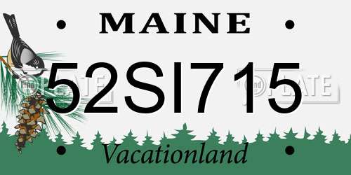52SI715 Maine License Plate