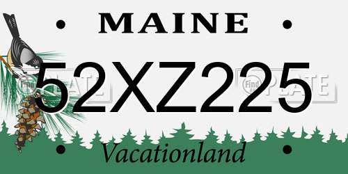52XZ225 Maine License Plate