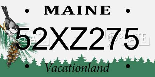 52XZ275 Maine License Plate