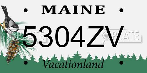 5304ZV Maine License Plate