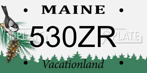 530ZR Maine License Plate