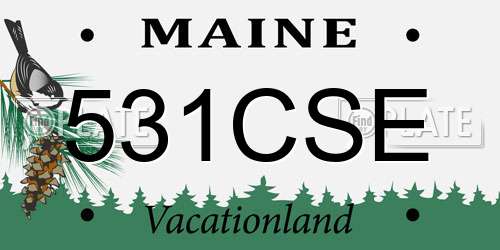 531CSE Maine License Plate
