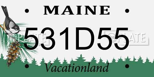 531D55 Maine License Plate
