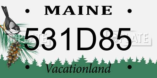 531D85 Maine License Plate