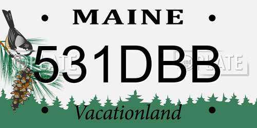 531DBB Maine License Plate