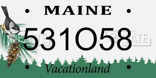 531O58 Maine License Plate