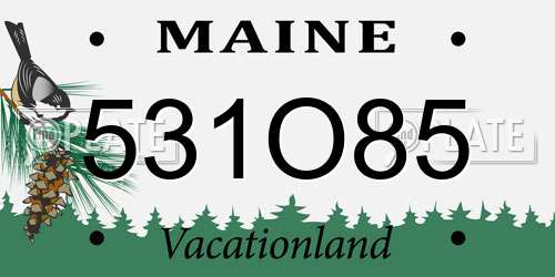 531O85 Maine License Plate