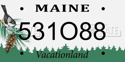 531O88 Maine License Plate
