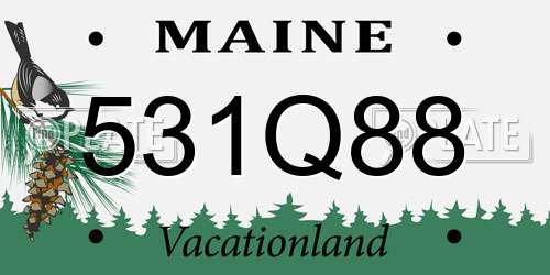 531Q88 Maine License Plate
