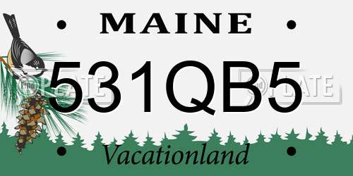 531QB5 Maine License Plate