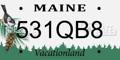 531QB8 Maine License Plate