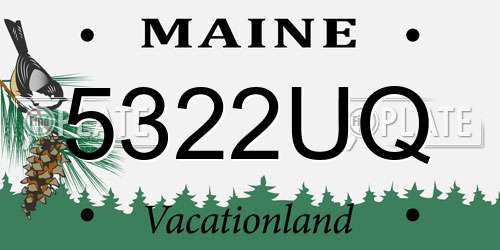 5322UQ Maine License Plate