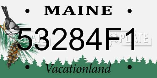53284F1 Maine License Plate