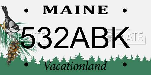 532ABK Maine License Plate