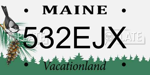 532EJX Maine License Plate