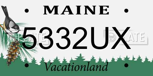 5332UX Maine License Plate