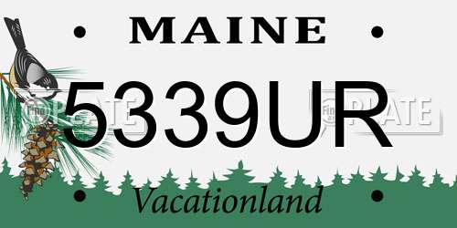 5339UR Maine License Plate