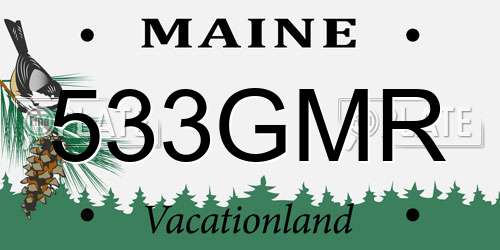 533GMR Maine License Plate