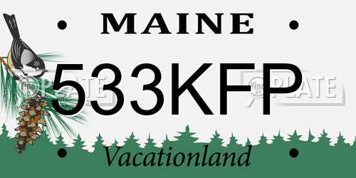 533KFP Maine License Plate