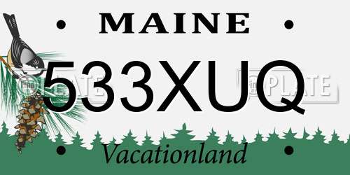 533XUQ Maine License Plate