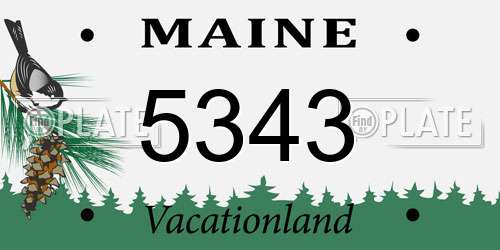 5343 Maine License Plate