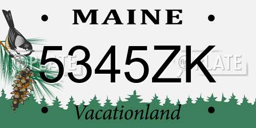 5345ZK Maine License Plate