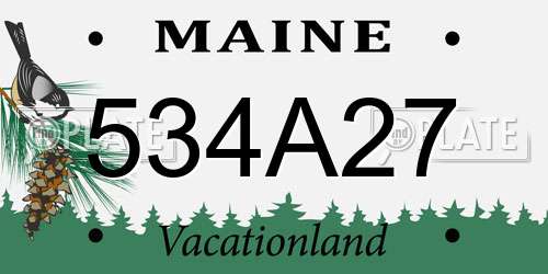 534A27 Maine License Plate