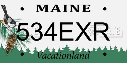 534EXR Maine License Plate