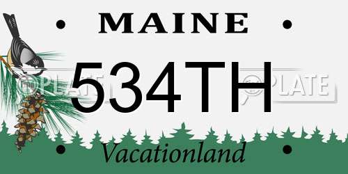 534TH Maine License Plate